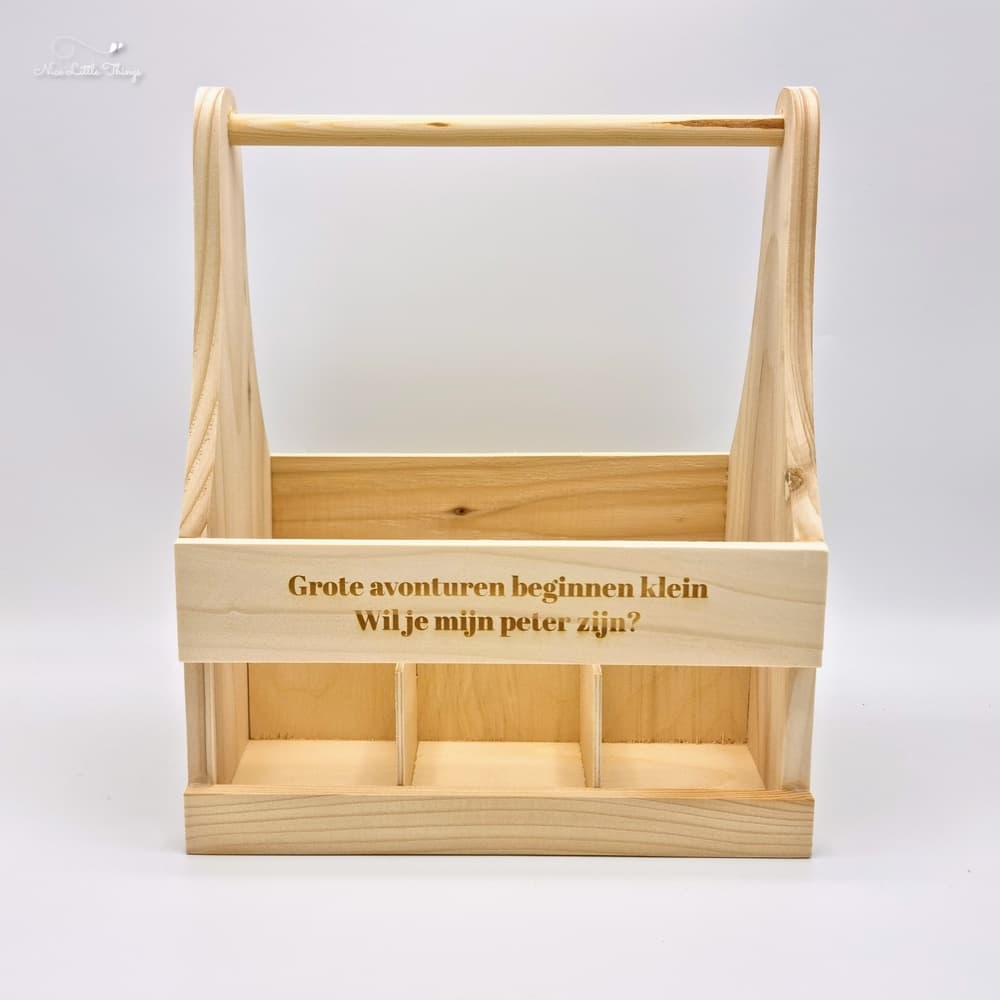 Wooden Beer Crate will you be my godfather