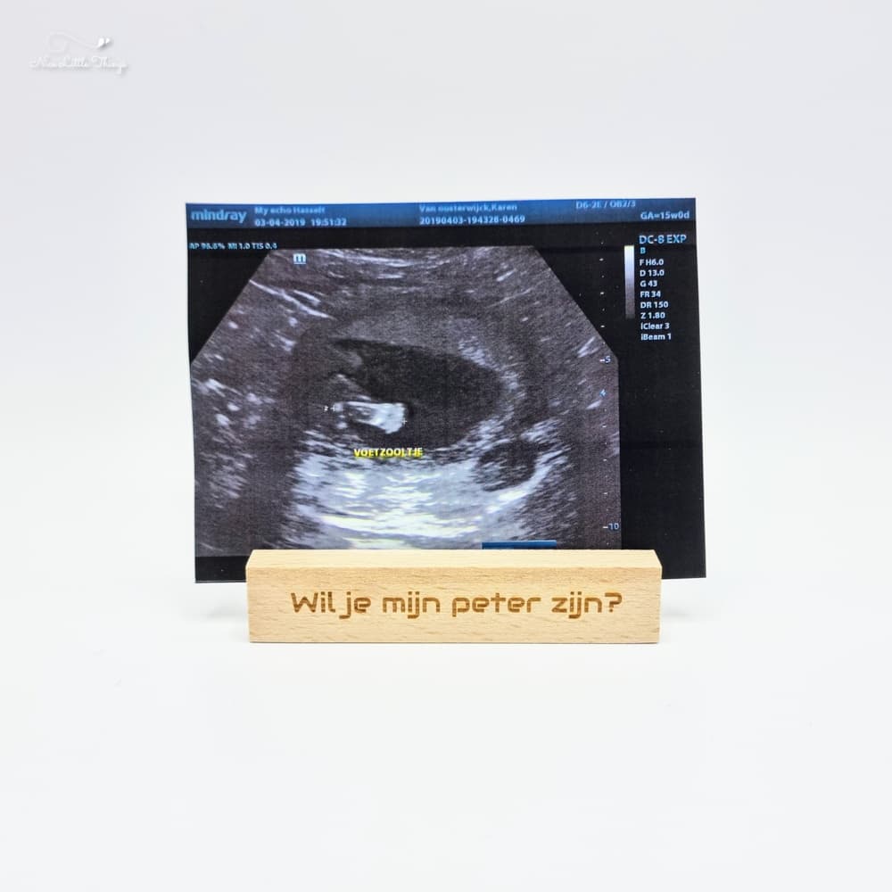 Fotohalter aus Holz — Willst du mein Patenonkel sein?