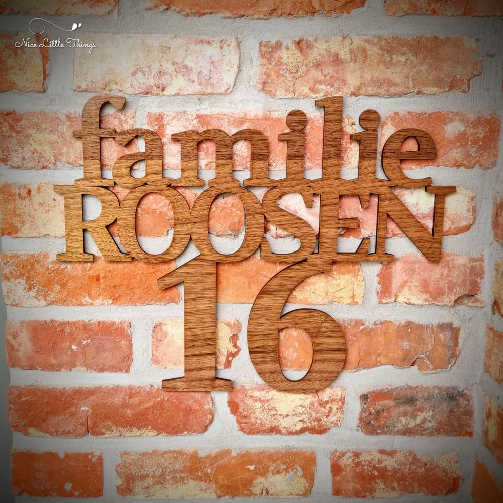 Family name sign + house number