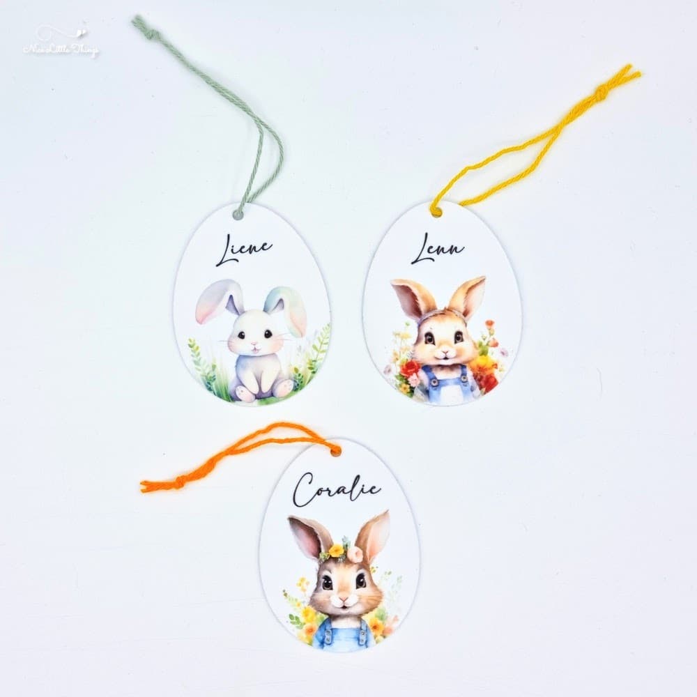 Colourful Easter pendant with name