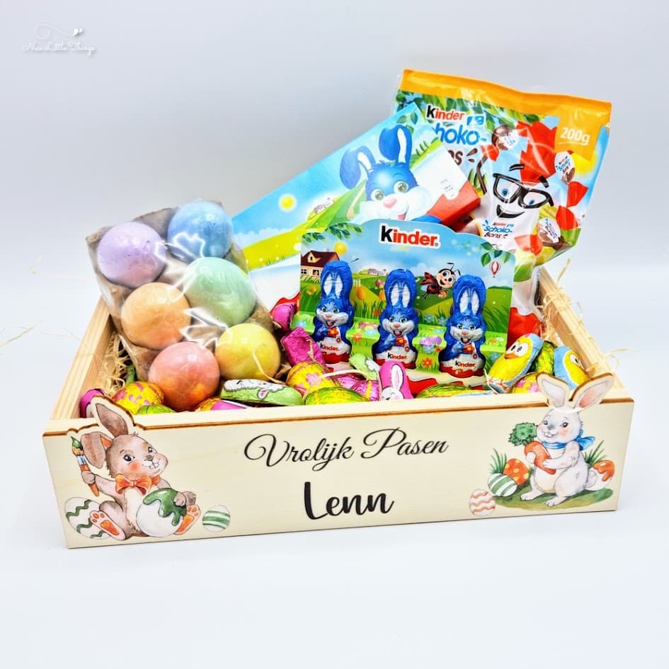 Colorful Easter basket with name