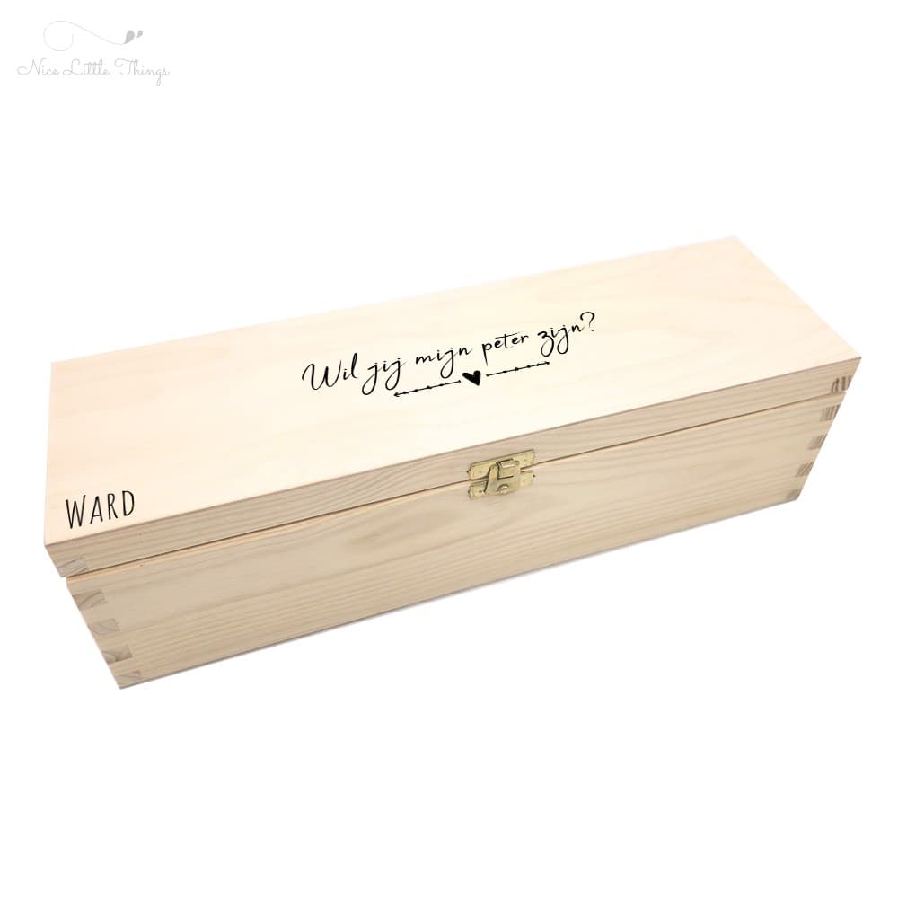 Wine box with lock "Will you be my godfather?"